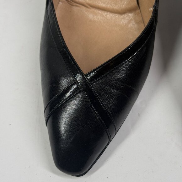 Vintage Bruno Magli Pumps Pointed Toe Black Leather Heels Made in Italy 8.5B - Picture 12 of 14